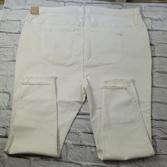 NWT Madewell 10" Hi-Rise Skinny Jeans White Button Fly Frayed Step Hem size 24 - Picture 7 of 16